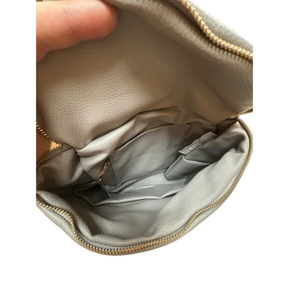 Fawn Design The Original Diaper Bag Gray Vegan Leather Convertible Backpack Tote - Picture 4 of 6